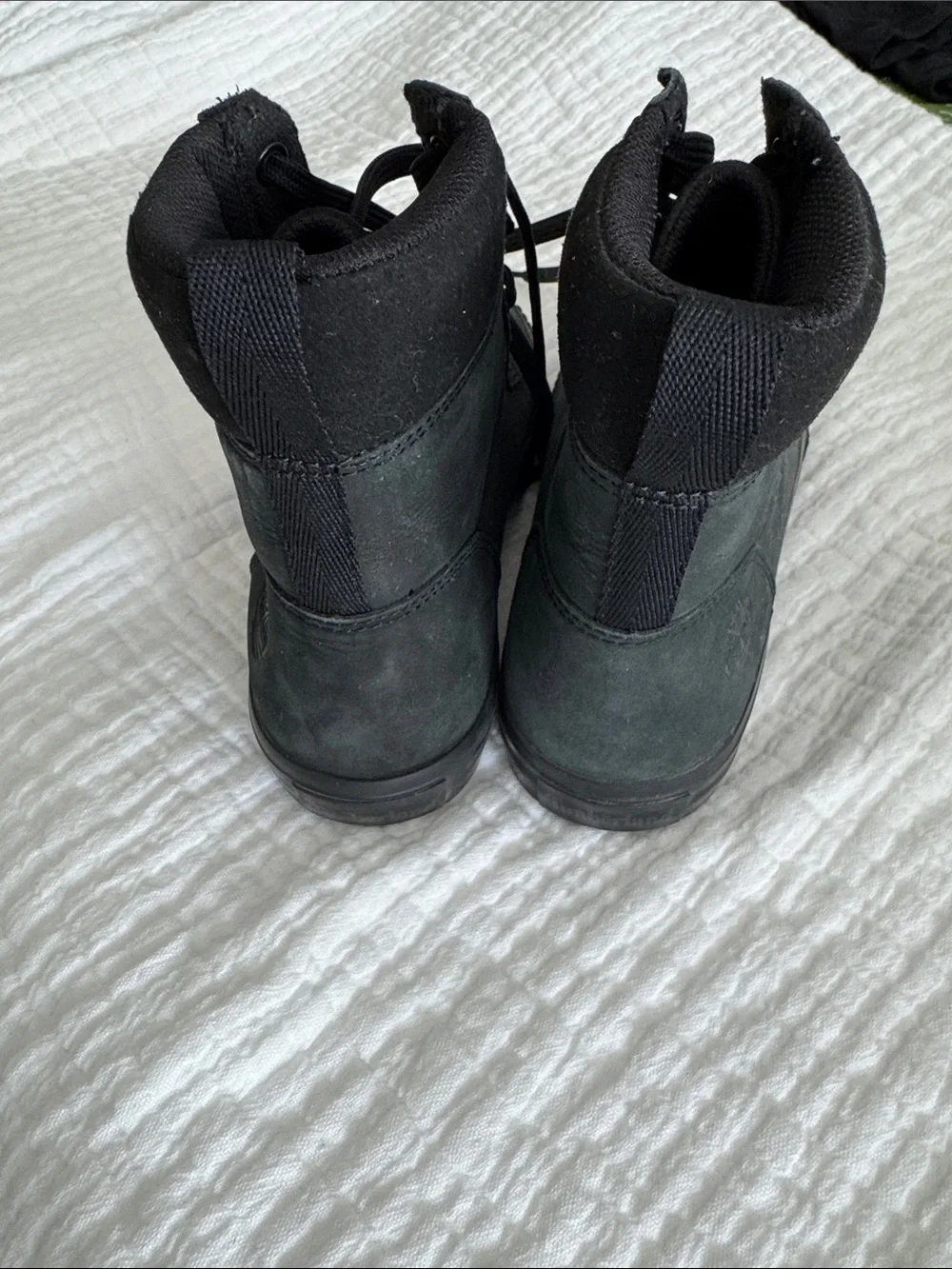 Timberland Black Lace-Up Ankle Boots with Orange Logo